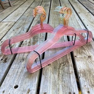 Stylish hangers. Pink and Silver color with sparkles